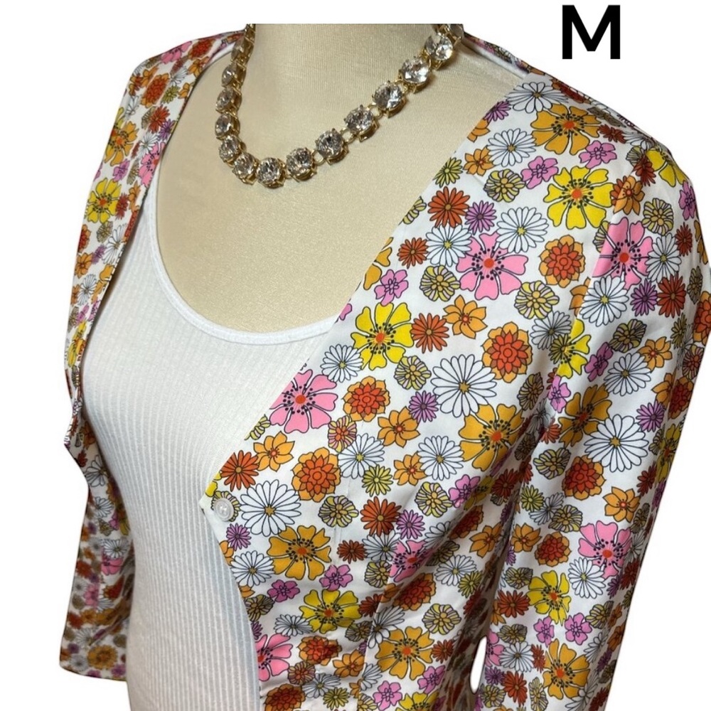 LOVE + HARMONY New Crop Floral Cardigan Size Medium Single Button NWT **READ